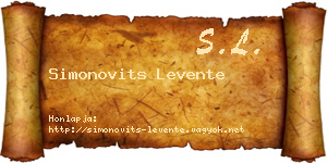 Simonovits Levente névjegykártya